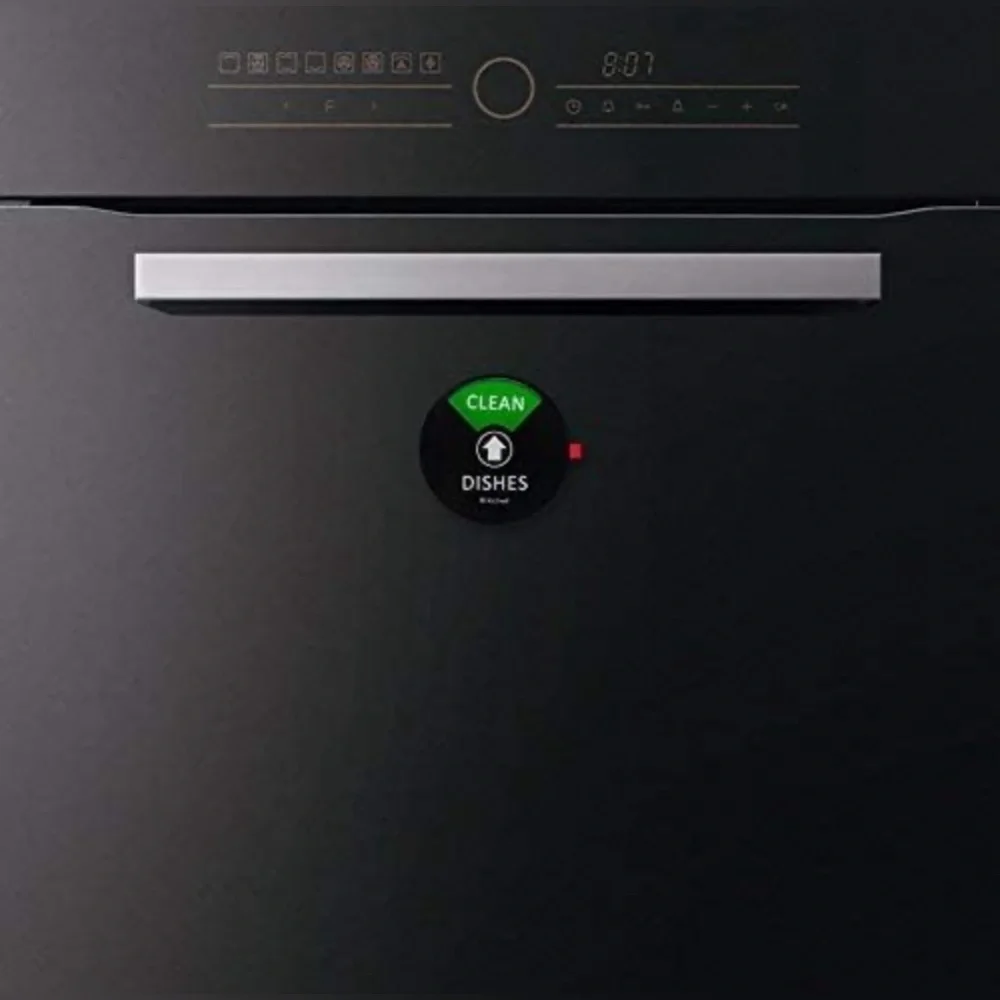 Kichwit Clean Dirty Dishwasher Magnet Sign – 4 Inch Round, Black